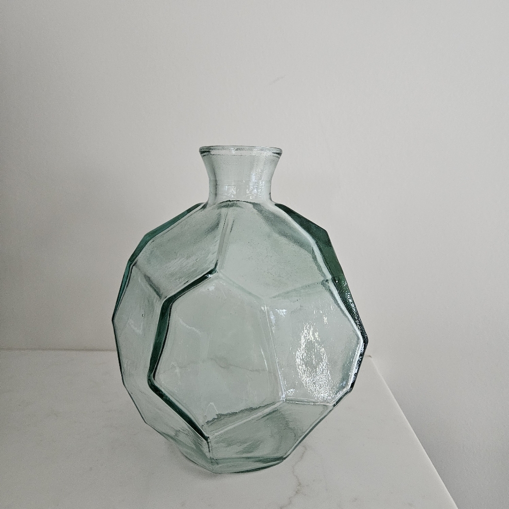 Geometric Assymetric Recycled Glass Vase